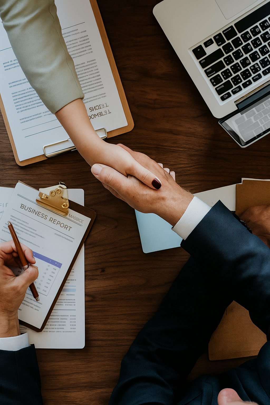 Business meeting with handshake